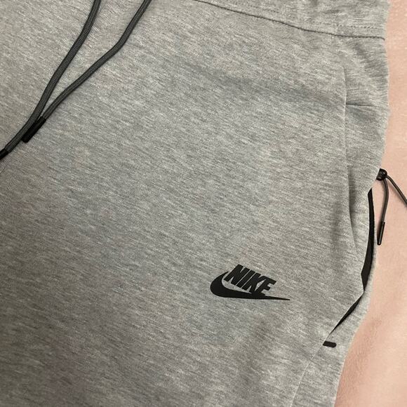 Nike Men’s Gray Grey Mélange Cotton-Blend Jersey Drawstring Shorts Size Small - Picture 4 of 8